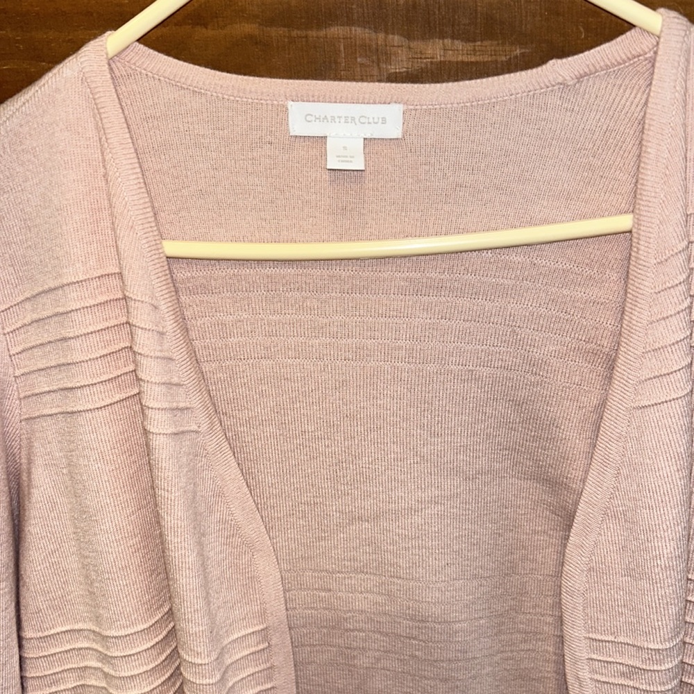 NWT Charter Club light pink cardigan open sweater small - Picture 2 of 8